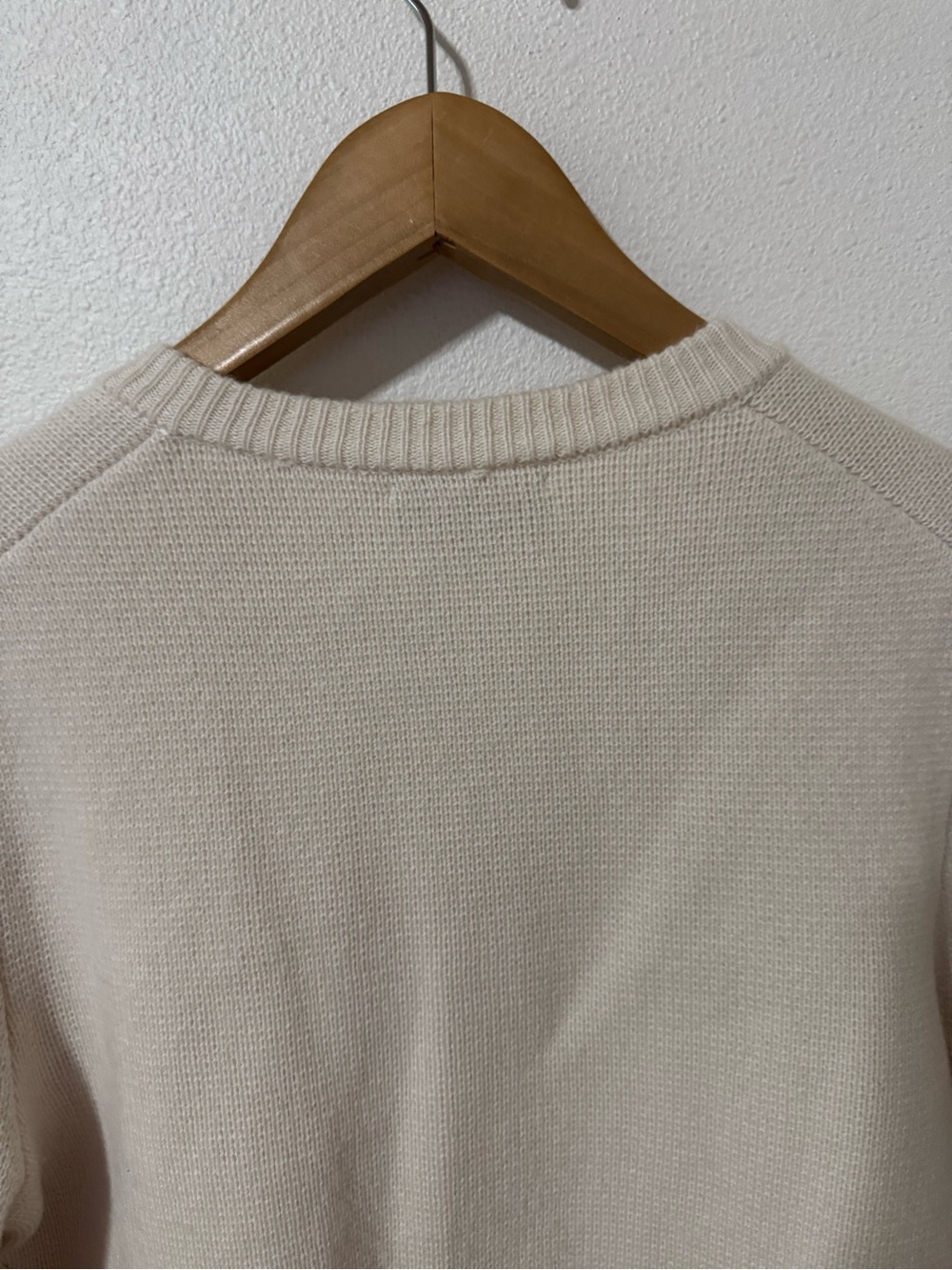 Quince 100% Mongolian Cashmere Structured Cardigan Ivory Button Pockets-Medium - Picture 7 of 8